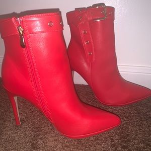 4.5 Inch Cherry Red Heeled Booties